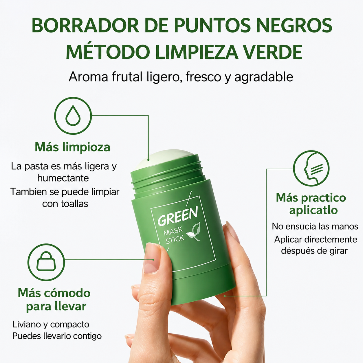 Mascarilla Natural Limpiadora te verde