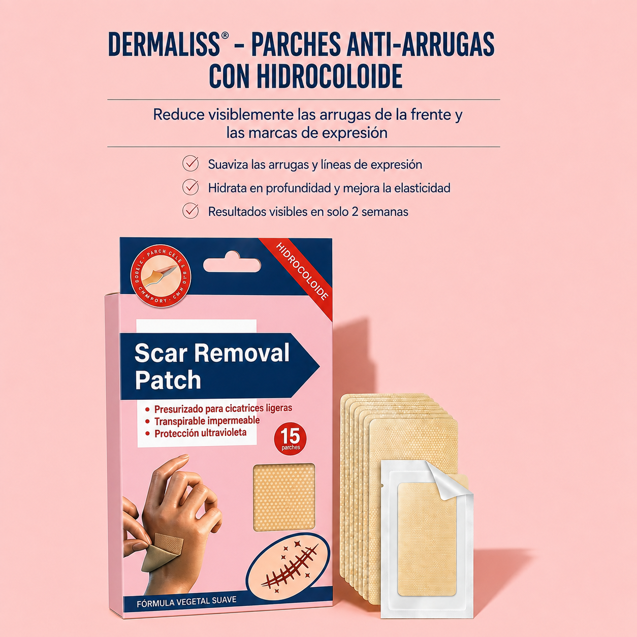 3x1 DermaLiss® - parches anti-arrugas con hidrocoloide