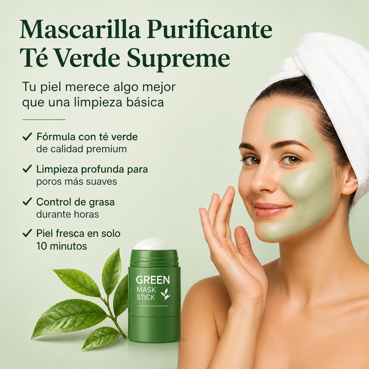 Mascarilla Natural Limpiadora te verde