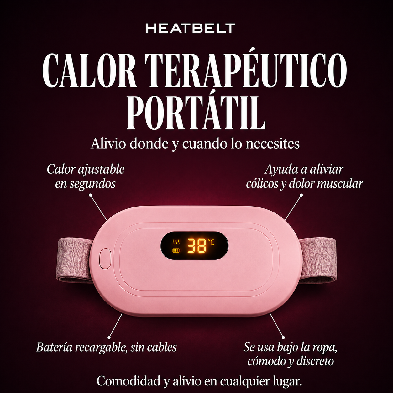 HeatBelt — Cinturón de Calor Terapéutico Portátil