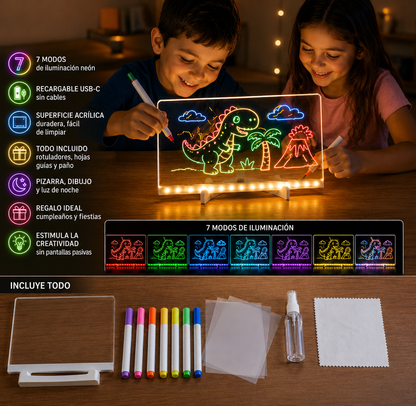 Pizarra Magica 20cm X 30cm Luz Led usb
