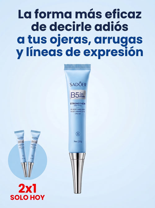 2×1 Adiós Ojeras, Bolsas y Arrugas en 7 día — Crema Contorno de Ojos con Vitamina B5