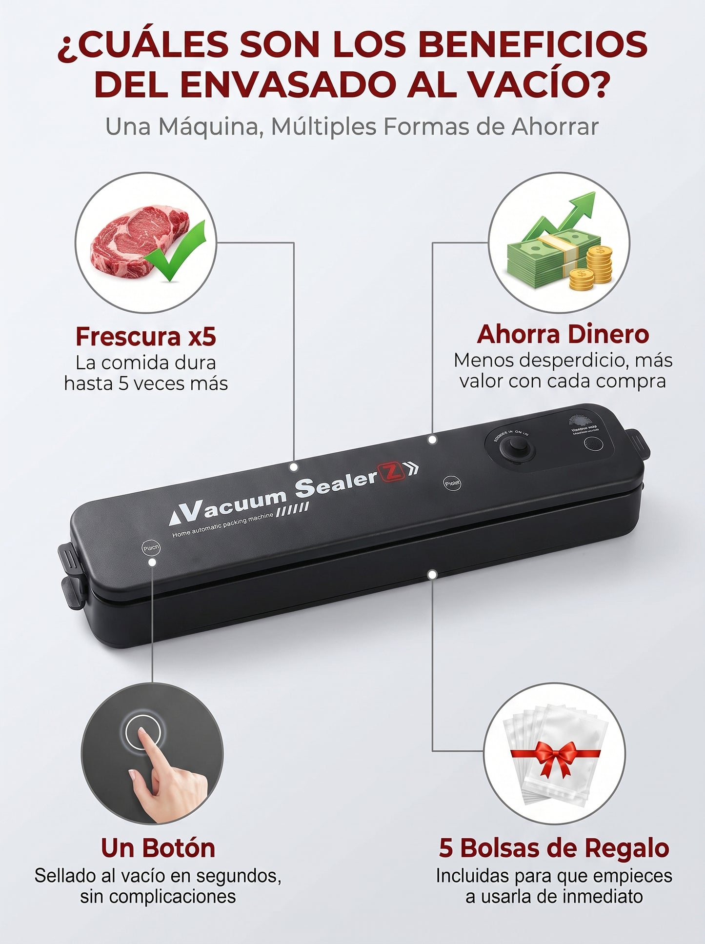 CURLERPRO™ — Selladora al Vacío + 5 Bolsas de Regalo (15x25cm).