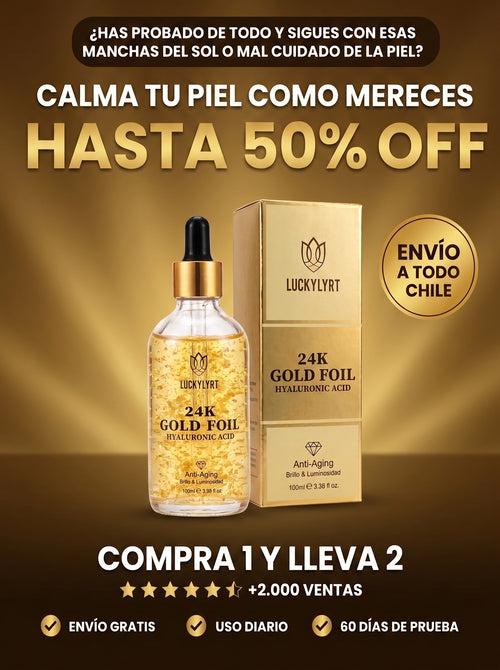 2 X 1 Serum 24k Gold - Elimina las manchas de tu cara en 7 días.