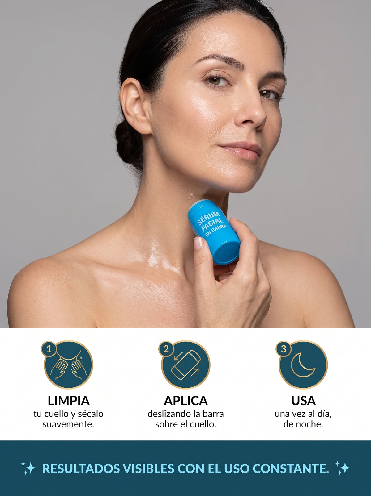 2X1 Blue lift® Serum en barra — Cuello Flácido y Papada Caída