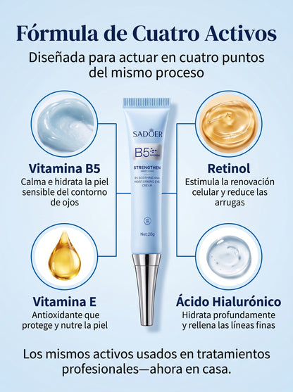 2×1 Adiós Ojeras, Bolsas y Arrugas en 7 día — Crema Contorno de Ojos con Vitamina B5